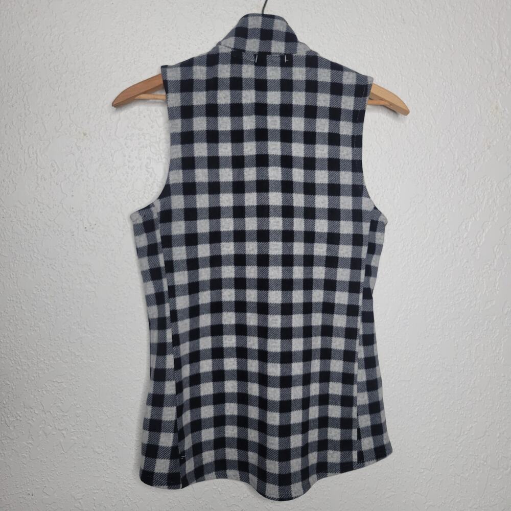 Cuddl Duds Womens Cozy Comfort Black Plaid Fleece Full Zip Thermal Layer Vest✨️M - Picture 10 of 11